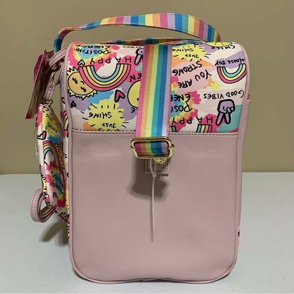 Betsey Johnson “Good Vibes” Weekender Travel Bag with Wristlet/Crossbody Bag - Picture 4 of 16